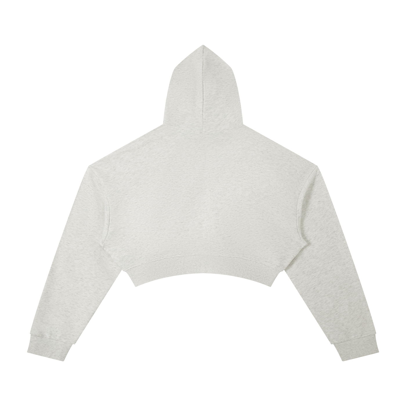 ODMPOD Motion Richness Cropped Hoodie displayed on a hanger, featuring a casual fit and soft fabric in a stylish design.