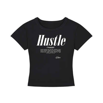 ODMPOD Vibes Hustle cropped T-shirt featuring a stylish graphic design and relaxed fit, ideal for casual wear.
