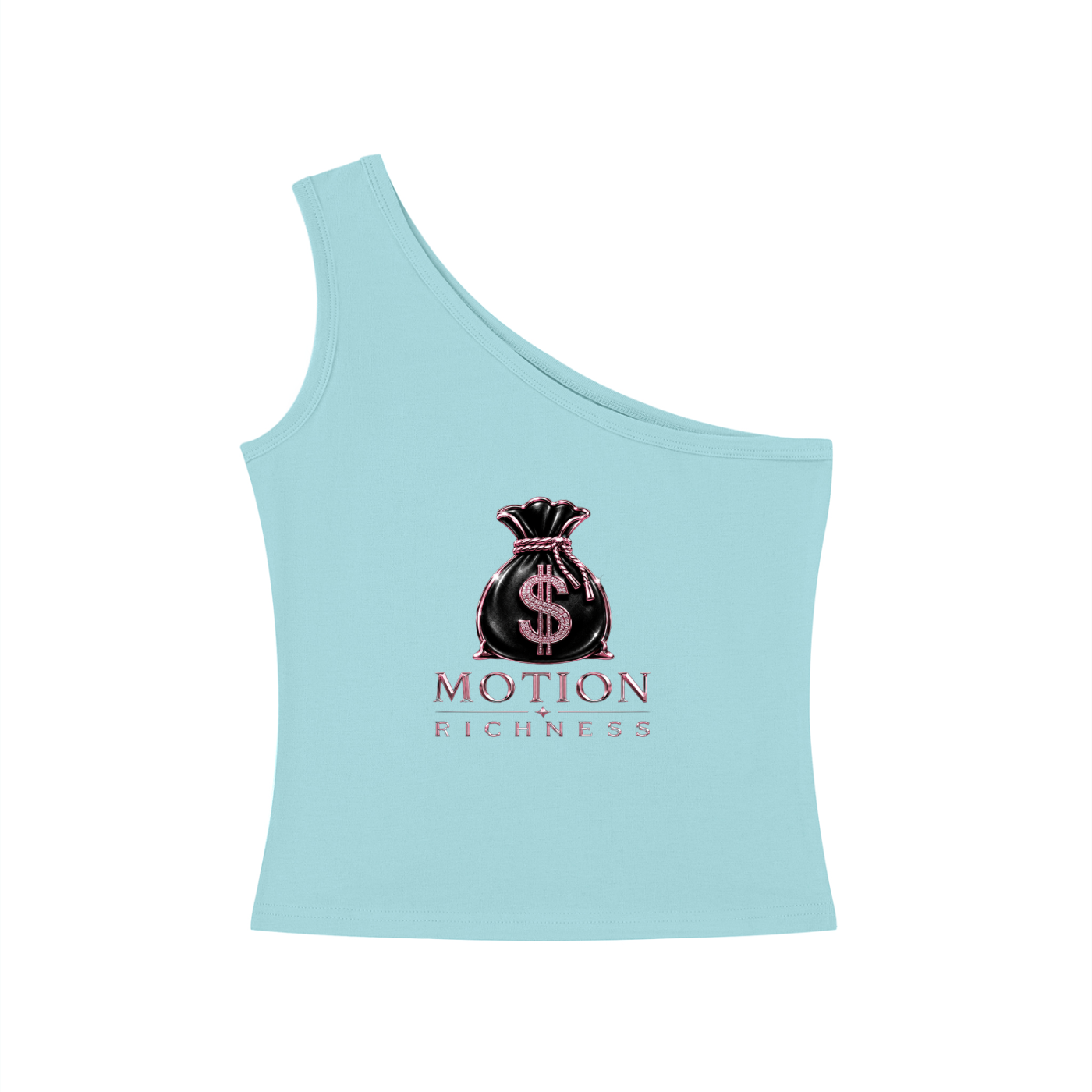ODMPOD Motion Richness one-shoulder crop tank top in vibrant color, casual style, designed for a modern, trendy look