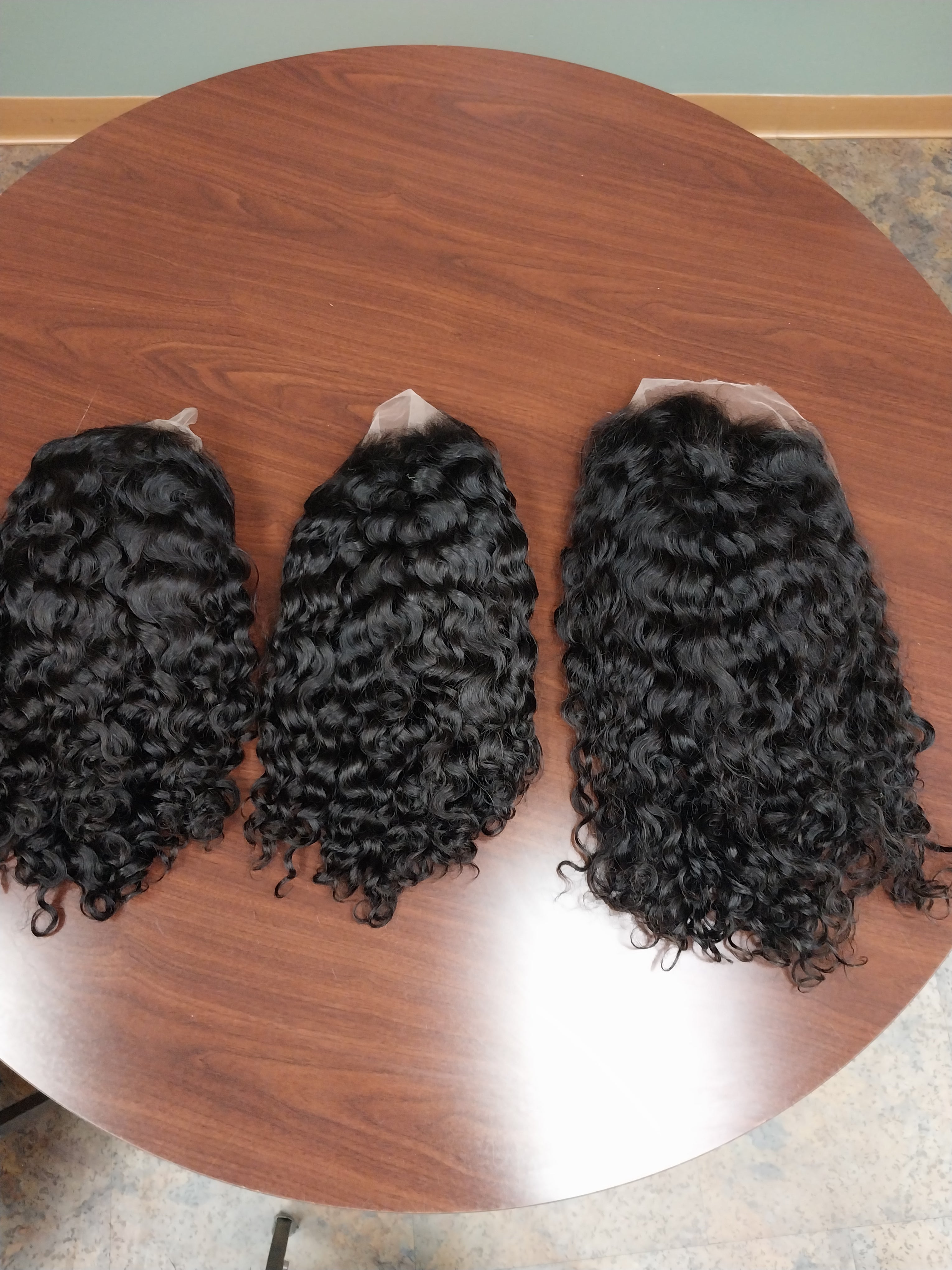 12-inch water wave 13x4 HD human hair frontal wig by ODMPOD, showcasing natural water wave curls and frontal lace detail.