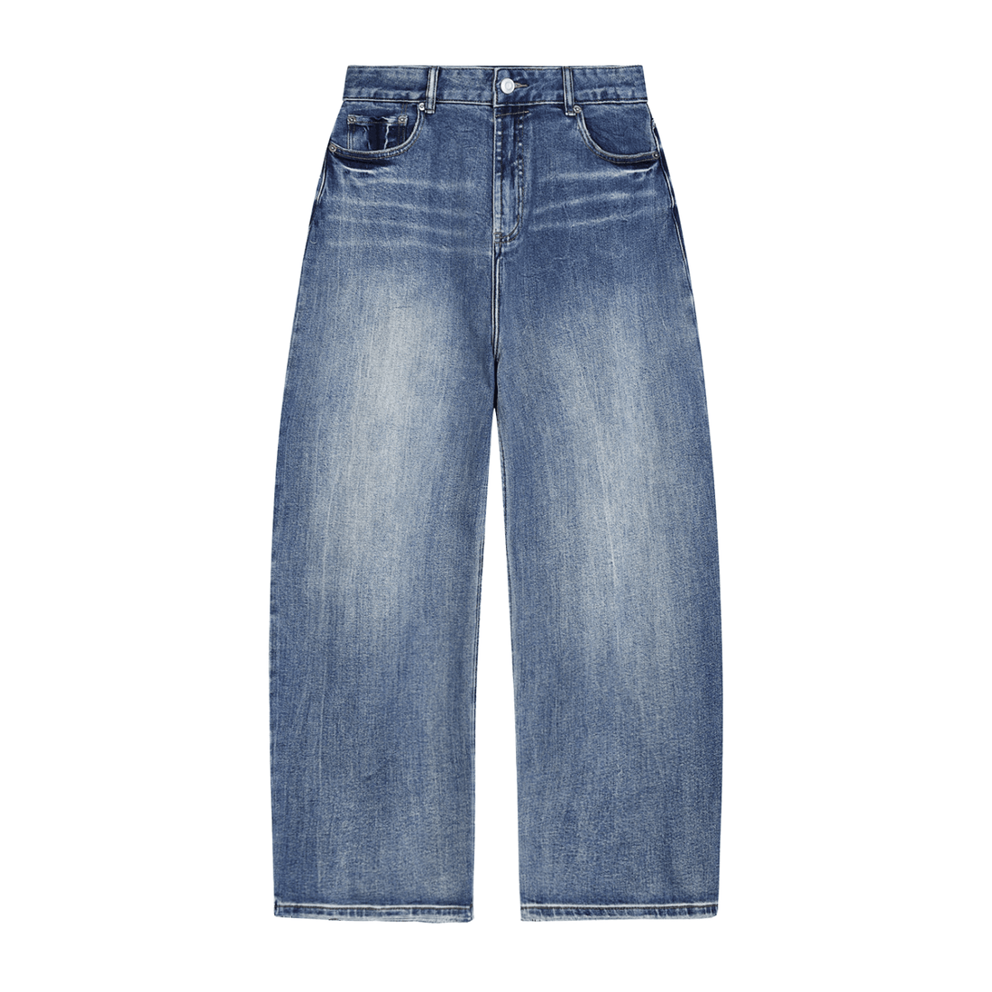Unisex VIBES Sun Fade Heavyweight Denim Jeans by ODMPOD featuring faded blue denim and classic straight-leg fit.