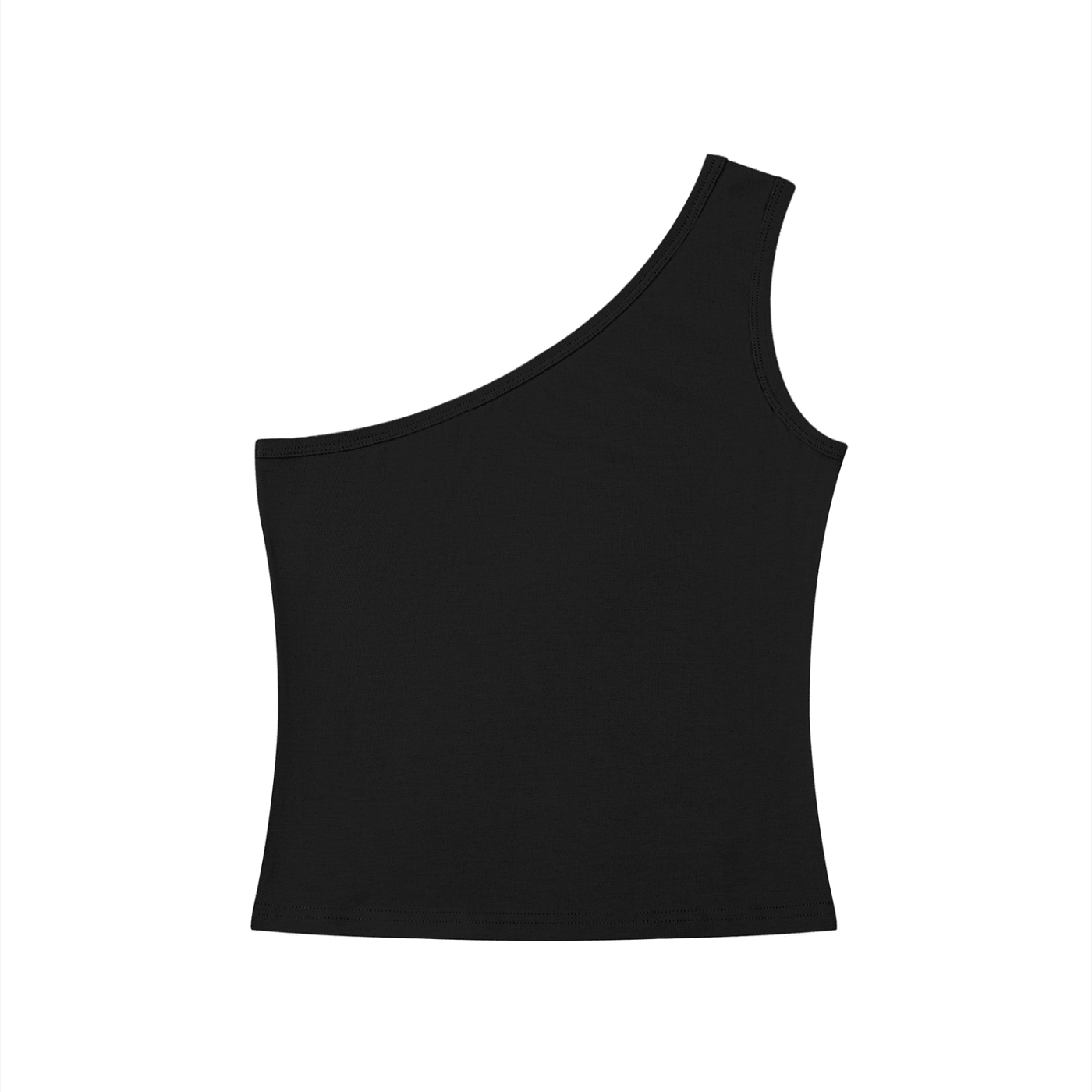 ODMPOD Vibes One-Shoulder Crop T-Shirt featuring a stylish one-shoulder design and casual fit for trendy summer looks.