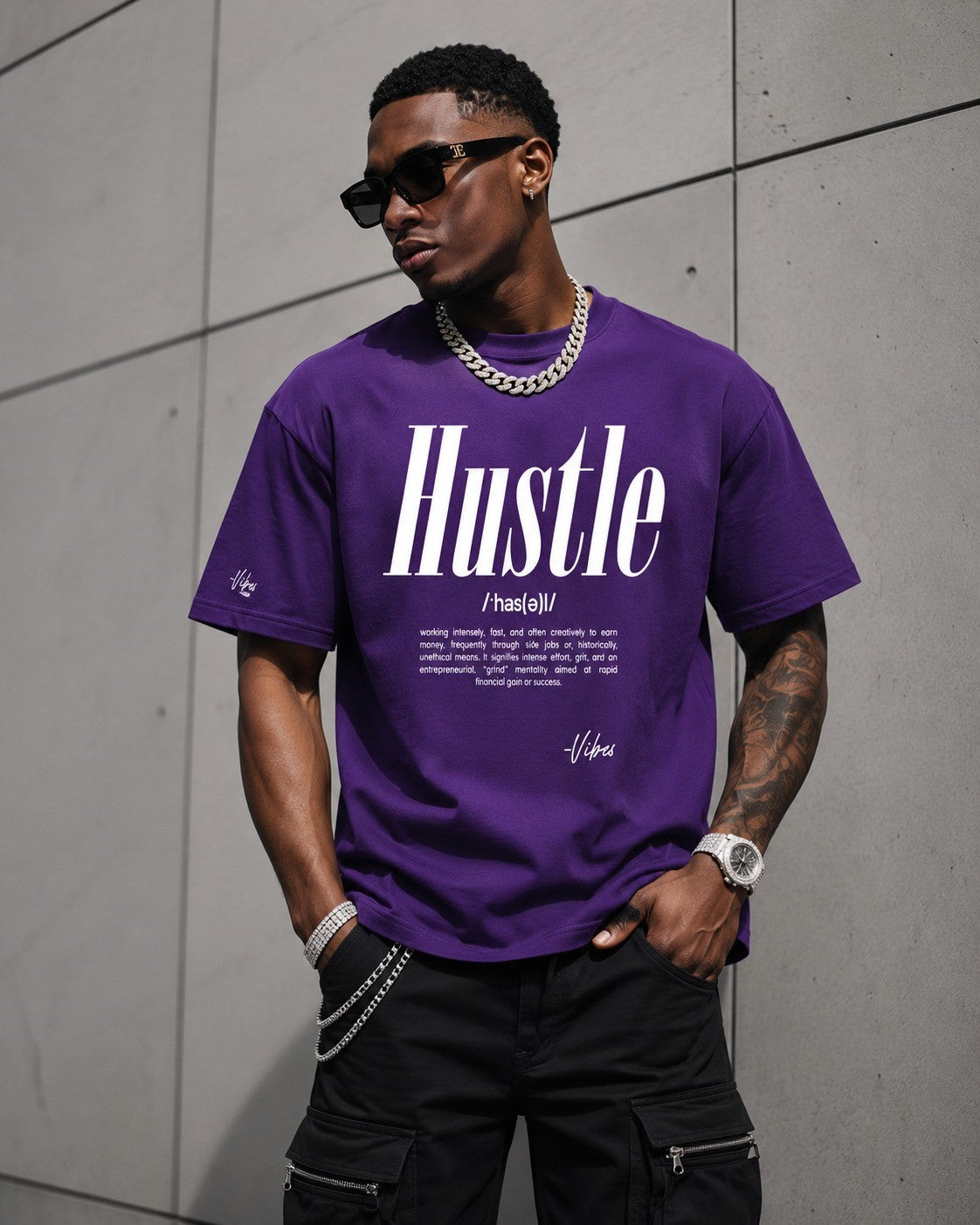 Men's Vibes drop shoulder t-shirt by ODMPOD, featuring a relaxed fit with a stylish drop shoulder design and soft fabric in the image.