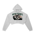 ODMPOD Motion Richness Cropped Hoodie displayed on a hanger, featuring a relaxed fit and soft fabric in a stylish design.