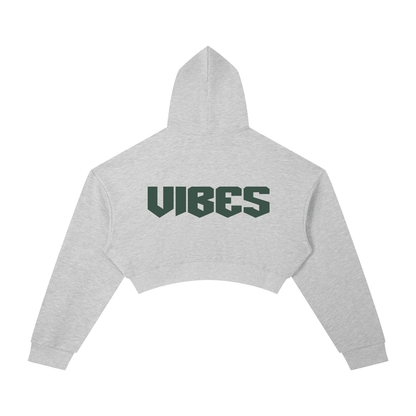 ODMPOD Vibes Cropped Hoodie in soft fabric with a relaxed fit, shown in a stylish cropped design on a neutral background.