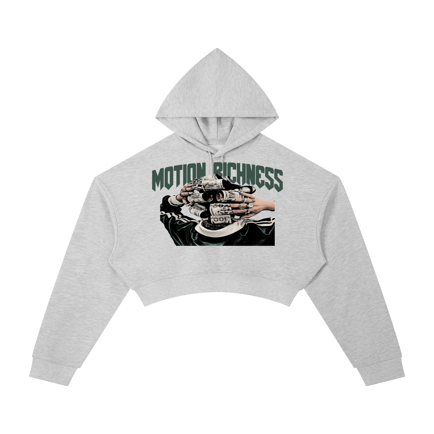 ODMPOD Vibes Cropped Hoodie in black, featuring a comfortable fit and stylish design, shown on a mannequin.