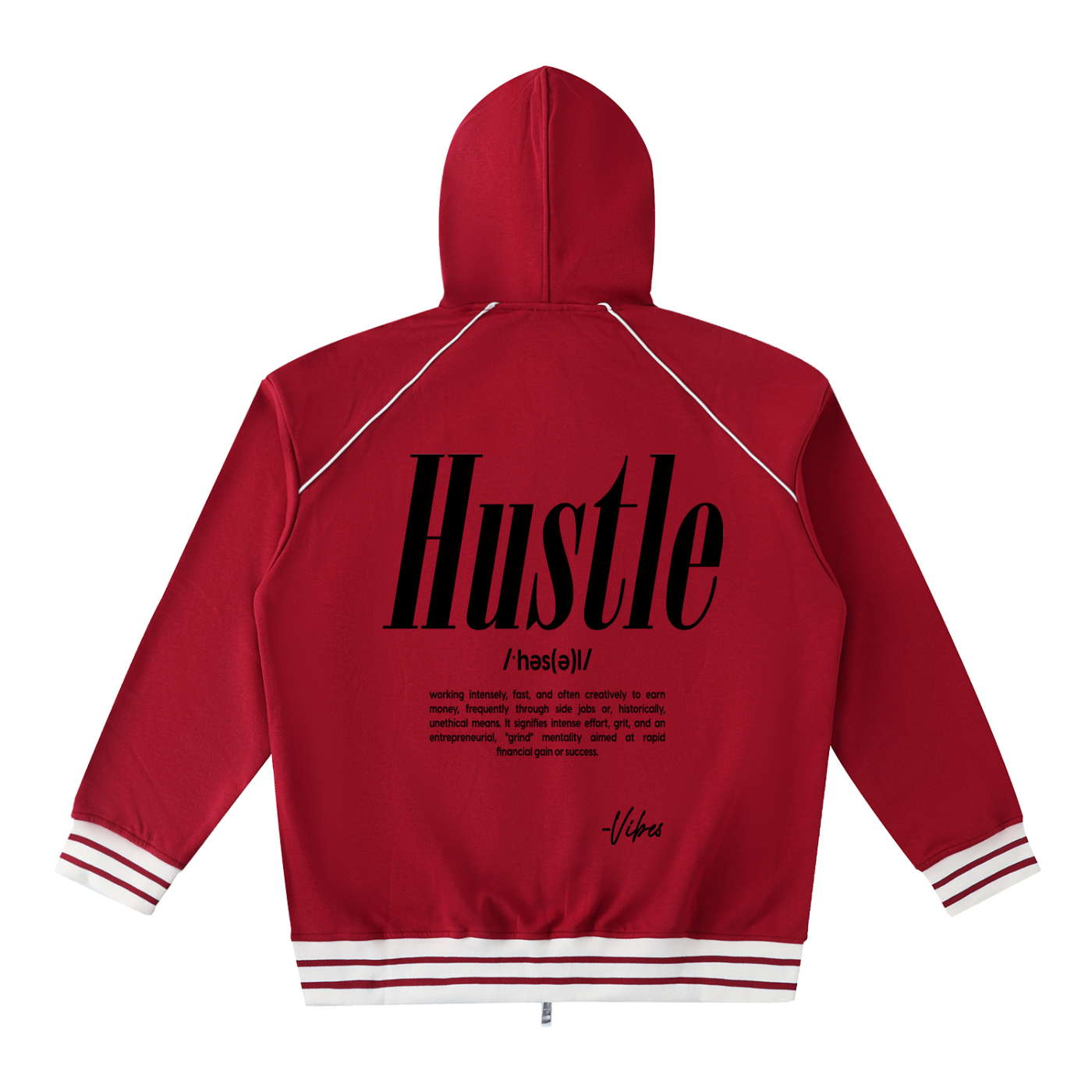 Men's Vibes Trim Zip-Up Hoodie by ODMPOD featuring a sleek design, front zipper, and comfortable fit in a casual style.