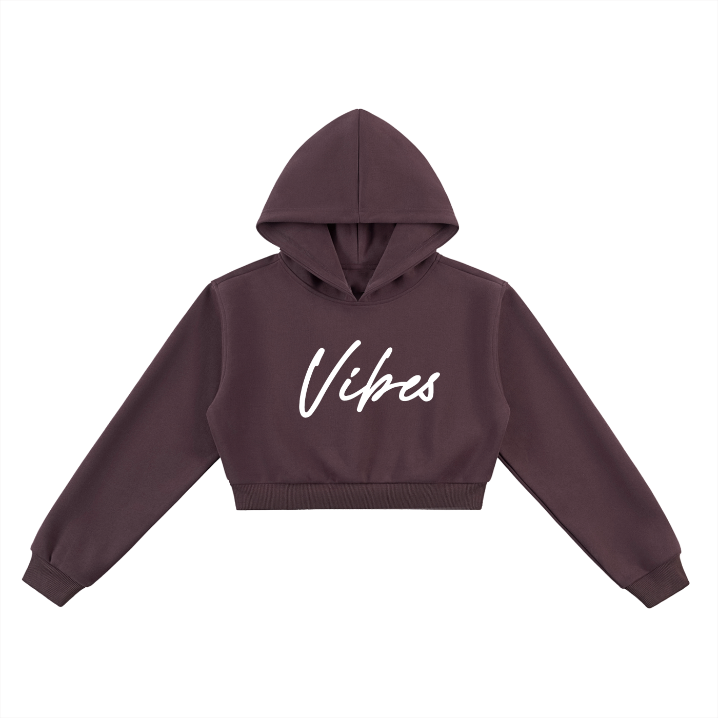 ODMPOD Vibes Hustle cropped hoodie, shown in black, with front logo design and relaxed fit, perfect for casual wear.