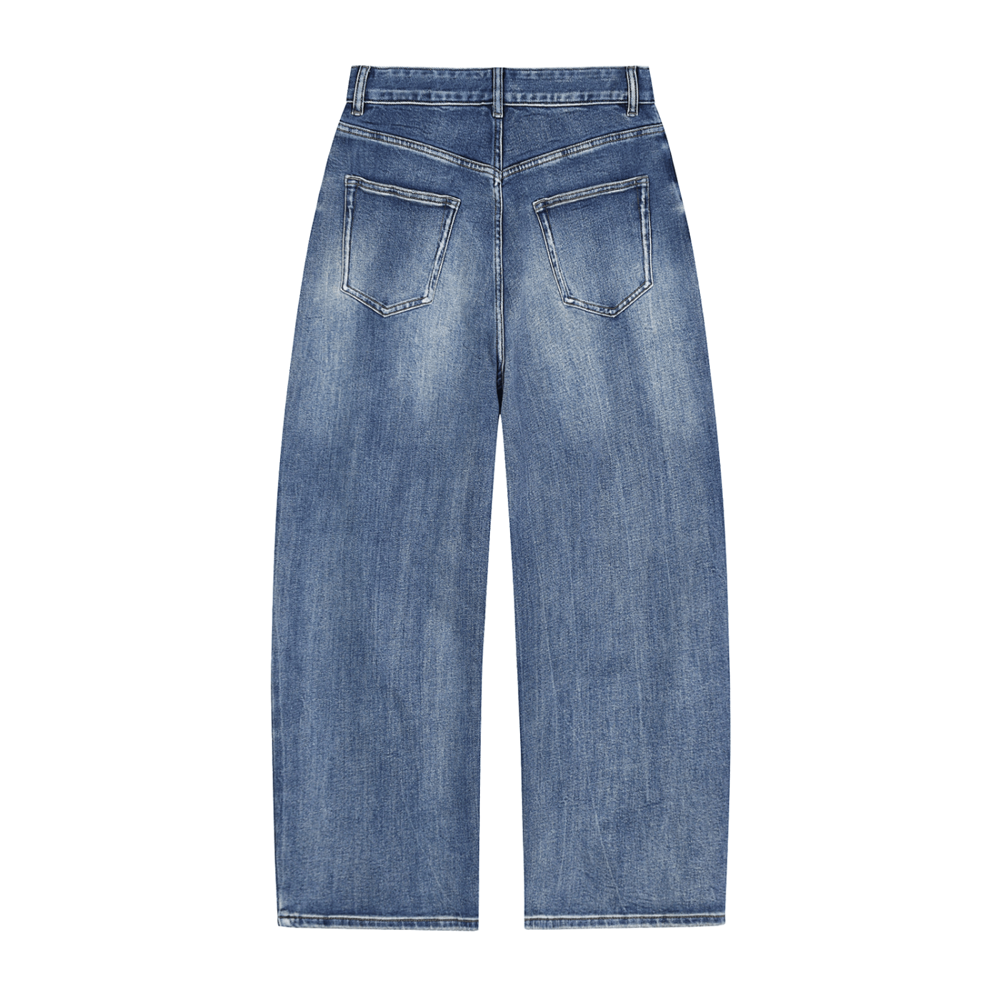 Unisex VIBES heavy-weight denim jeans with sun fade finish from ODMPOD, shown in a relaxed fit with classic five-pocket detail.