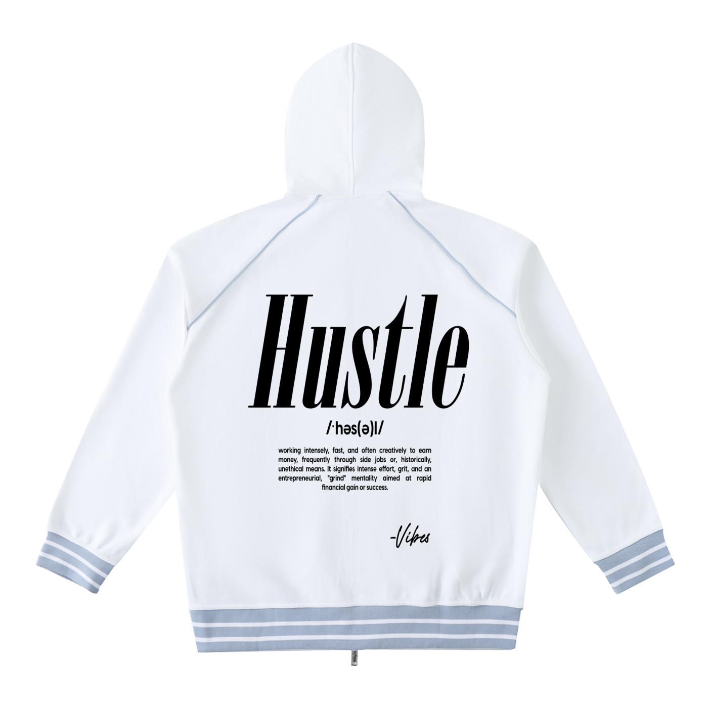 Men's Vibes Trim Zip-Up Hoodie by ODMPOD, featuring a sleek design and front zipper, ideal for casual wear.