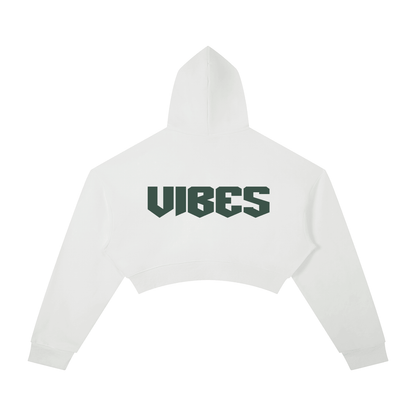ODMPOD Vibes Cropped Hoodie featuring a comfortable fit and stylish design, shown in a vibrant color on a casual model.