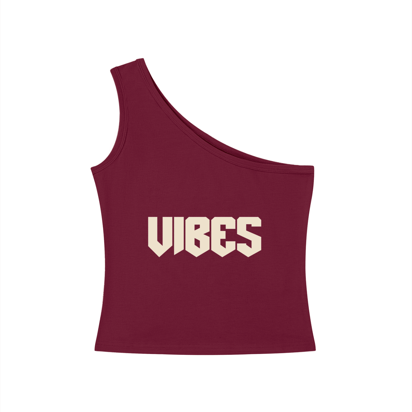 ODMPOD Vibes one-shoulder crop T-shirt featuring a stylish design, made from soft fabric with a modern silhouette.