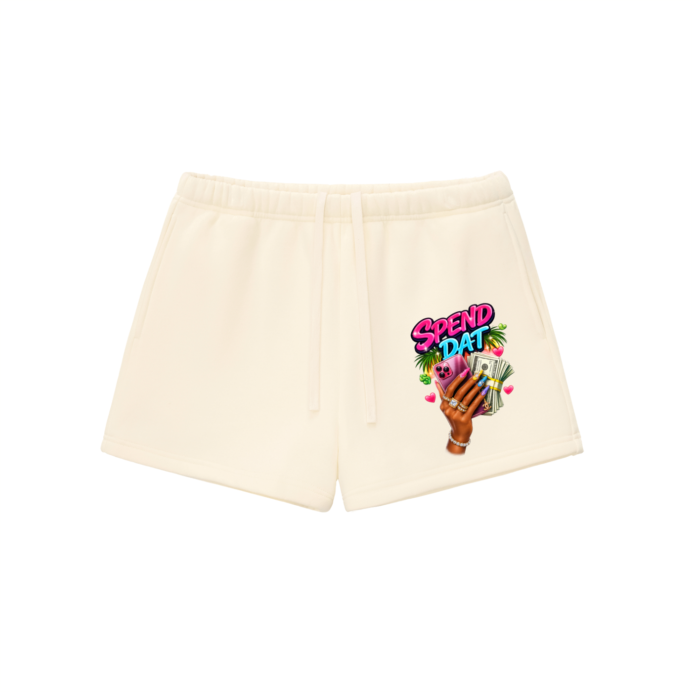 Graphic Fleece Drawstring Sweatshorts